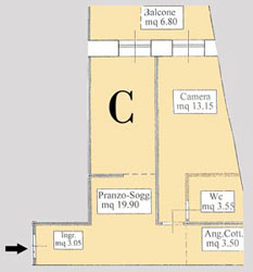 Residenza Principe Di Piemonte - foto 7 (Mappa Bilocale 3 Letti)